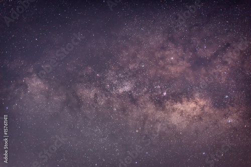 Fototapeta Naklejka Na Ścianę i Meble -  Close-up of Milky way galaxy, Long exposure photograph, with grain.