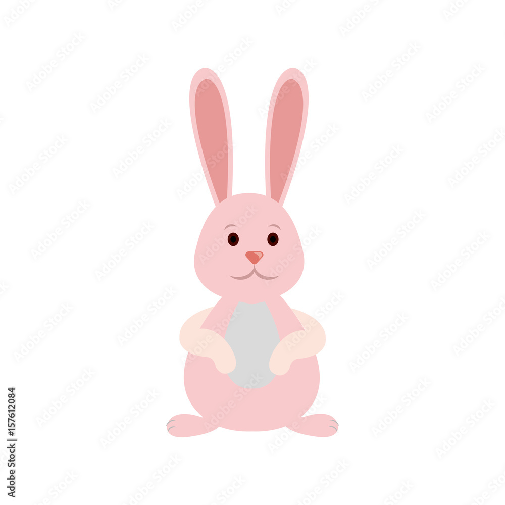 Cute easter bunny cartoon icon vector illustration graphic design