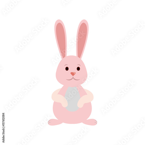 Cute easter bunny cartoon icon vector illustration graphic design