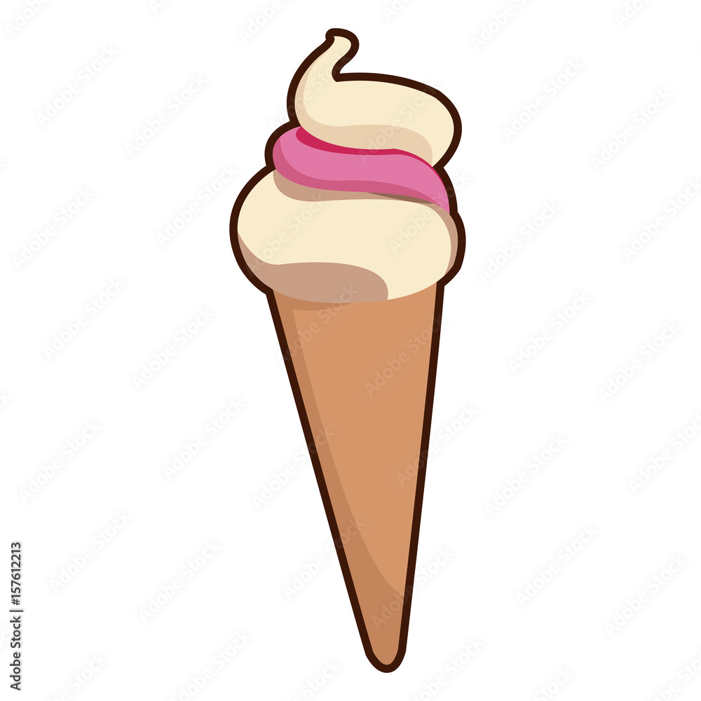 ice cream cone wafer sweet sweet food vector illustration ice cream cone wafer sweet sweet food vector illustration