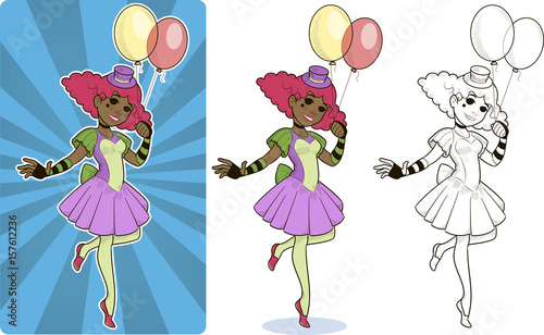 Female clown circus character