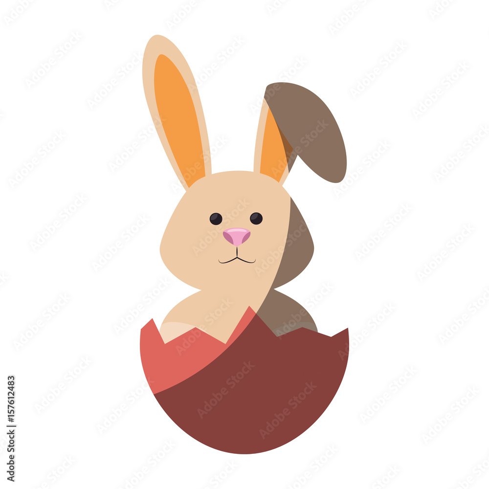 Fototapeta premium Cute easter bunny cartoon icon vector illustration graphic design