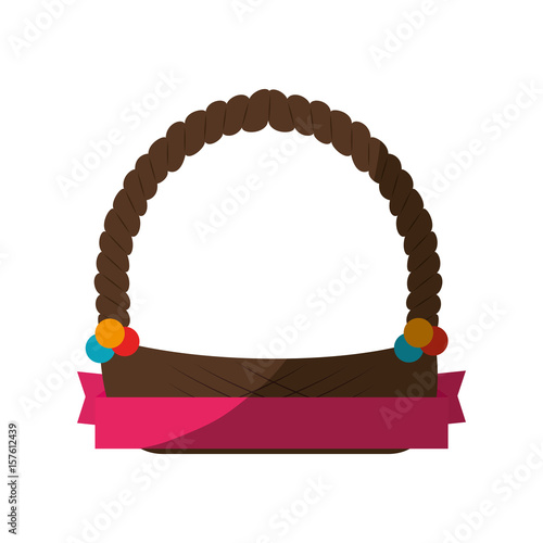 Empty easter basket icon vector illustration graphic design