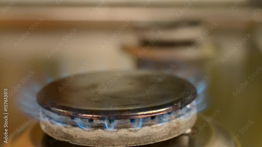 Gas stove in home. Gas stove in home.