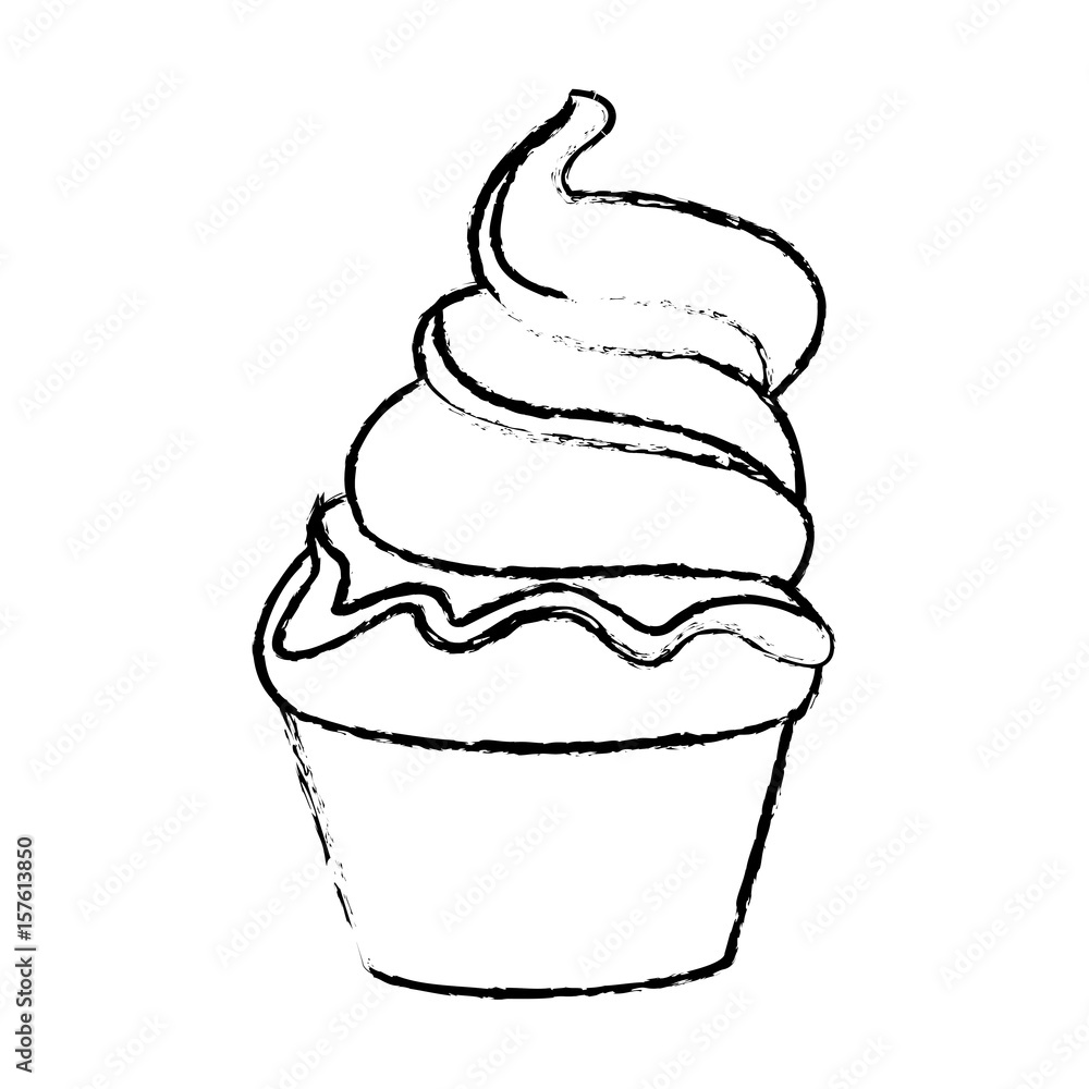 sweet cartoon cold ice cream tasty frozen vector illustration