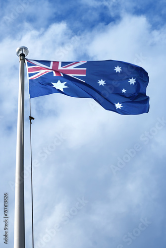 Australia flag blowing in the wind