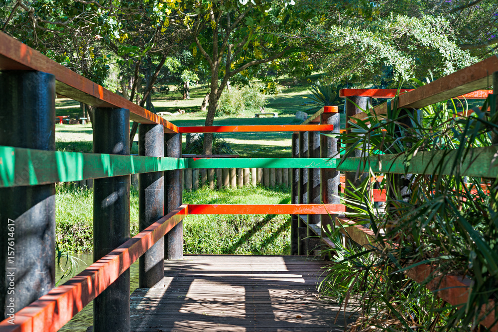 Bridge over Lily pond at the Durban North Japanese Gardens, KwaZulu-Natal, South Africa Bridge over Lily pond at the Durban North Japanese Gardens, KwaZulu-Natal, South Africa