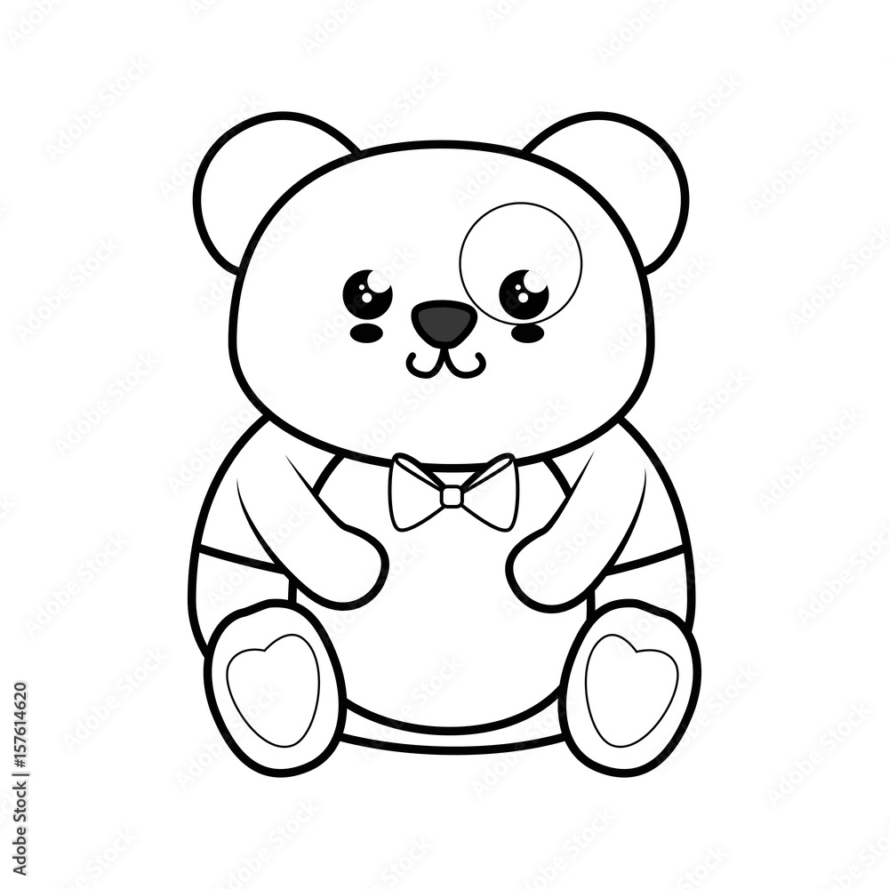 Obraz premium Bear panda kawaii cartoon icon vector illustration graphic design