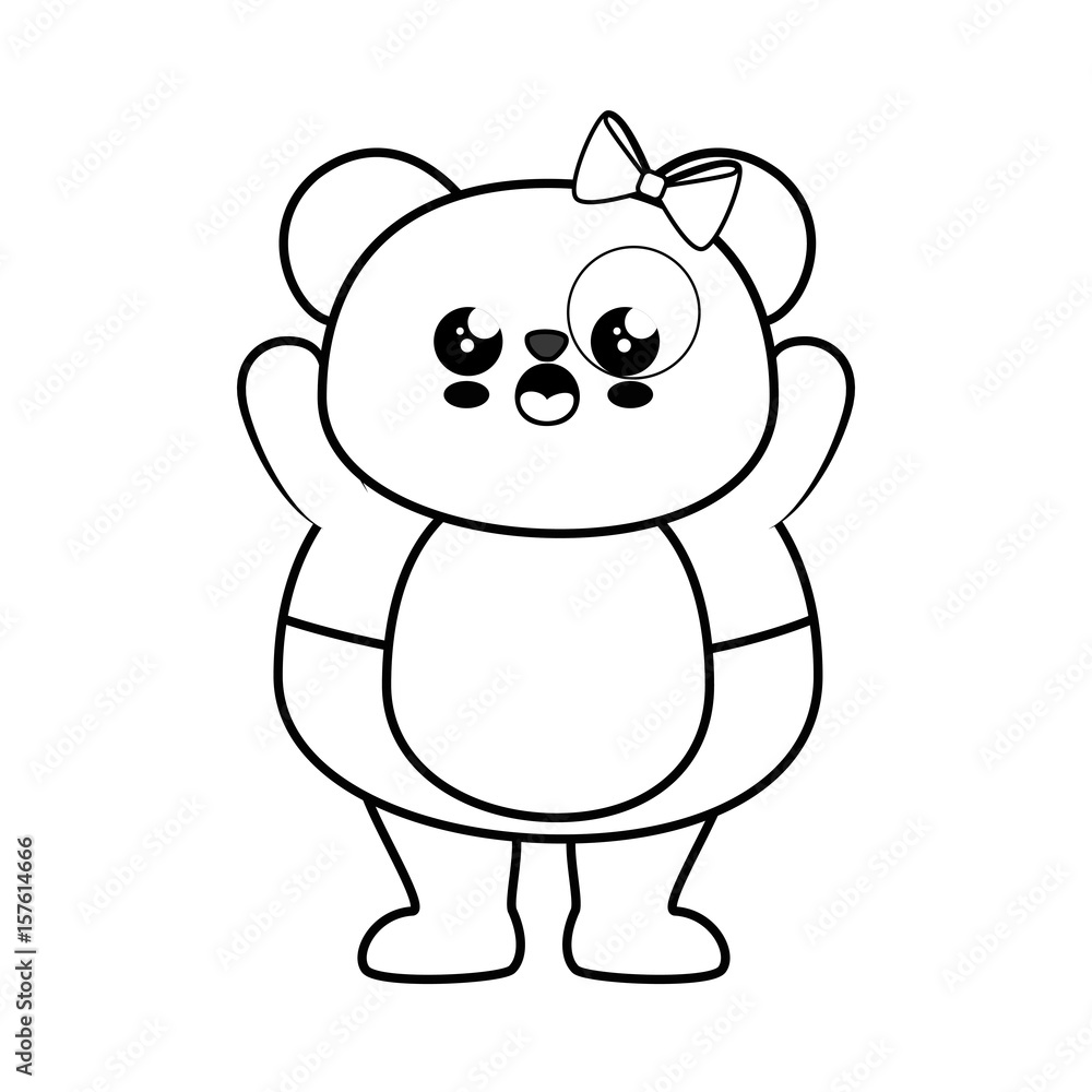 Bear panda kawaii cartoon icon vector illustration graphic design Bear panda kawaii cartoon icon vector illustration graphic design