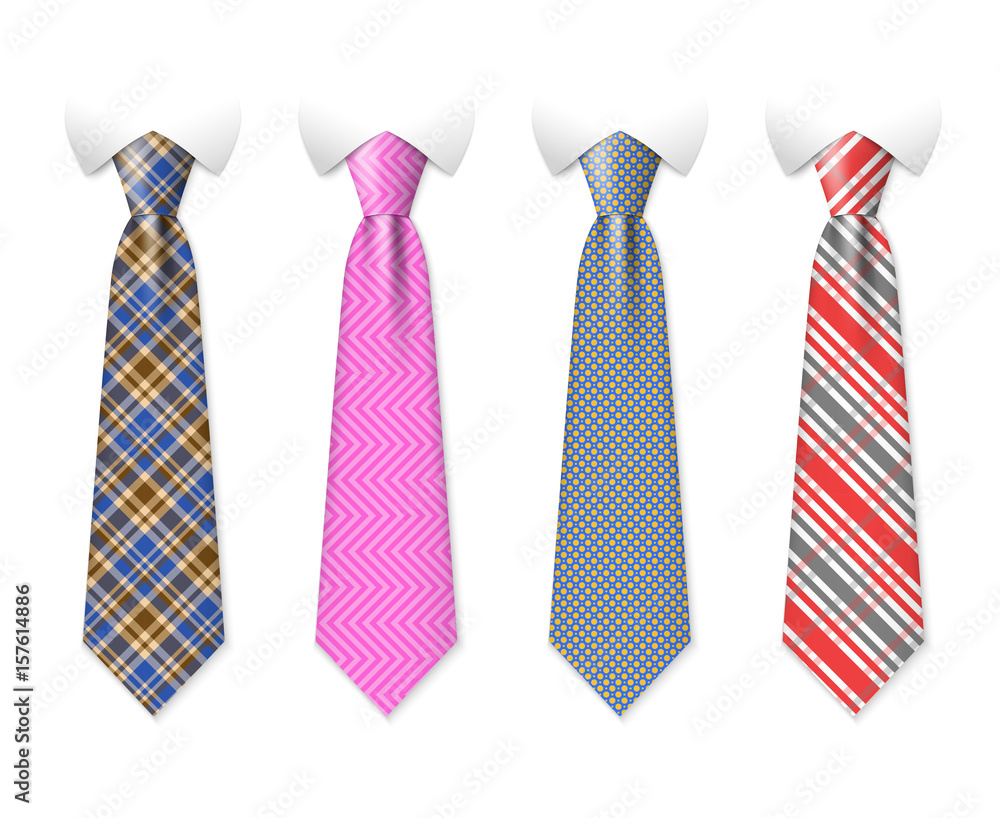 Neck ties vector templates with plaid texture design Neck ties vector templates with plaid texture design