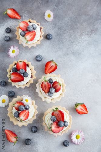 tarts with cream cheese and fresh berries
