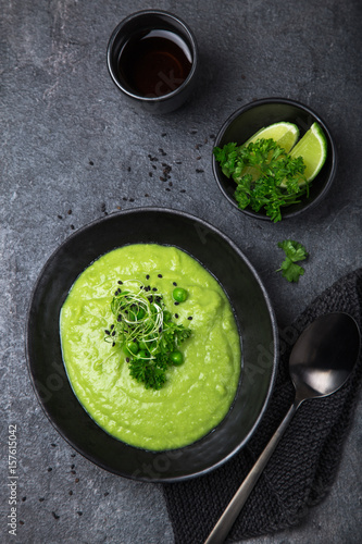 delicious green peas soup
