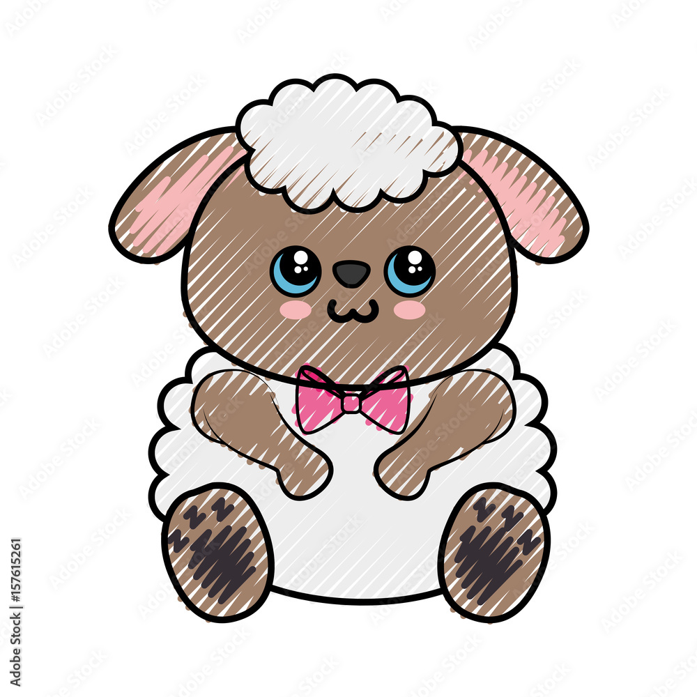 Sheep kawaii cartoon icon vector illustration graphic design Sheep kawaii cartoon icon vector illustration graphic design