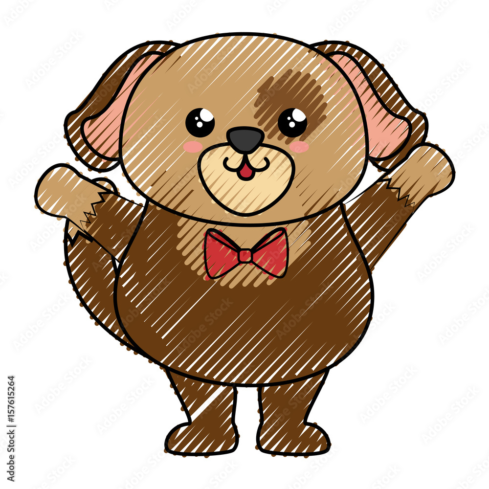 Fototapeta premium Dog kawaii cartoon icon vector illustration graphic design