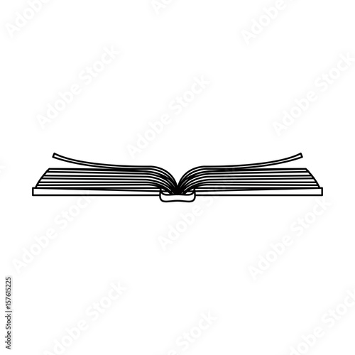 sketch silhouette image top view open book vector illustration