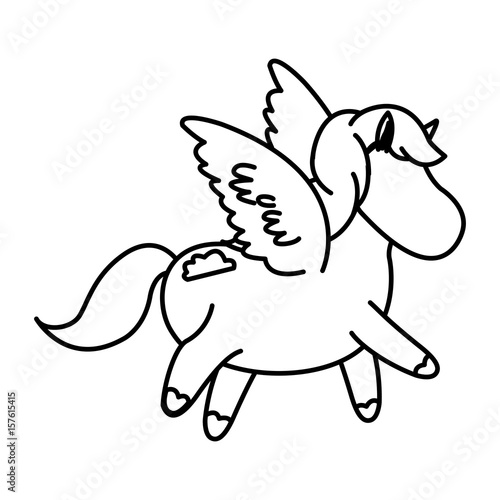 beautiful horse pony wings foal toy vector illustration