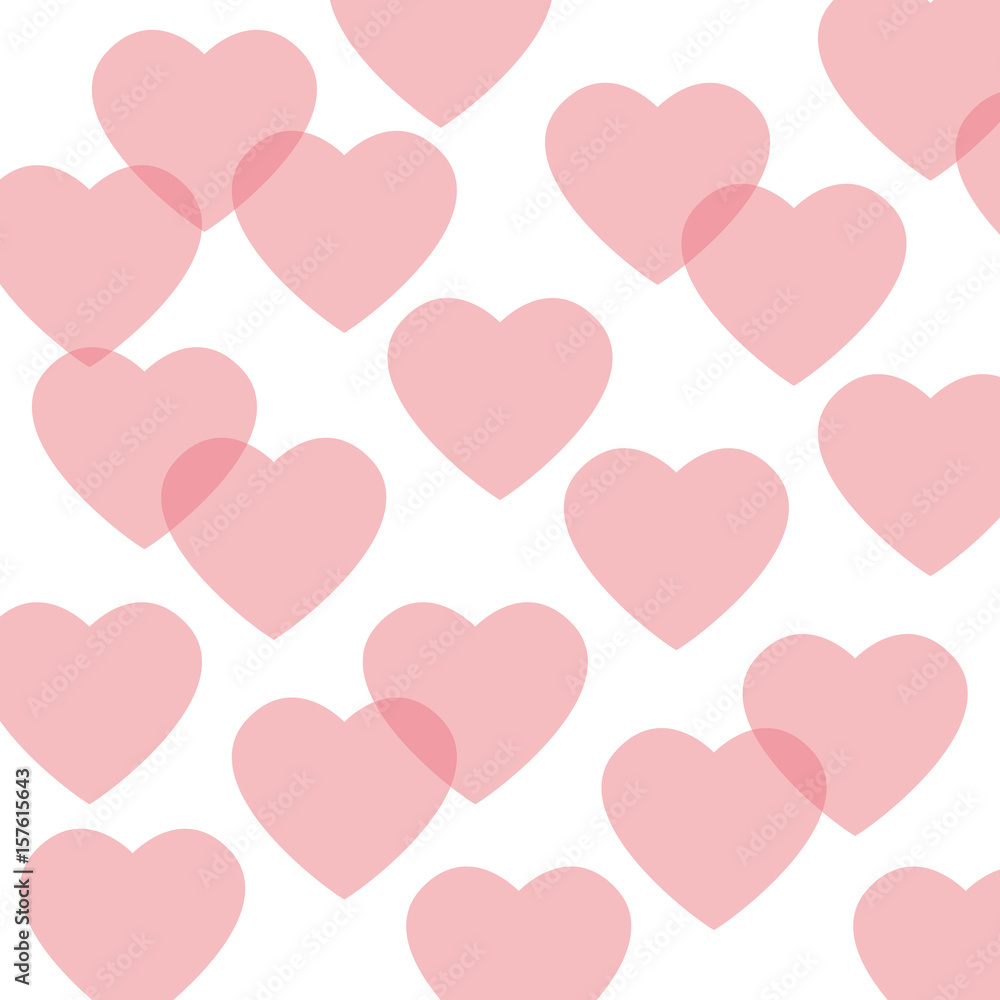 seamless pattern featuring repeating hearts romantic texture vector illustration