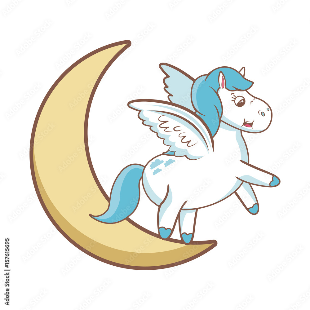 Fototapeta premium beautiful horse pony wings foal toy vector illustration