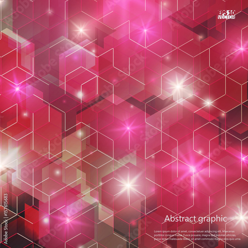 Graphic illustration with geometric pattern. Eps10 Vector illustration.