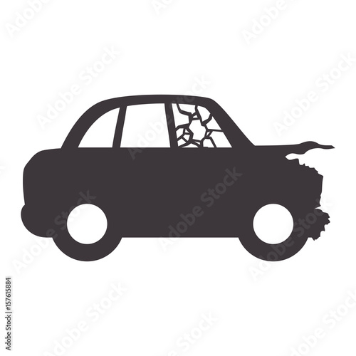 crash car and dangerous automobile accident vector illustration