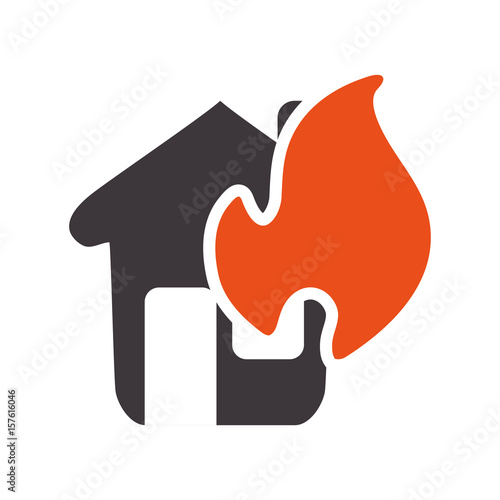 emergency house burnt and dangerous disaster vector illustration