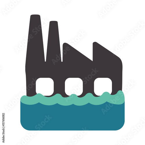 emergency factory flood and natural disaster vector illustration