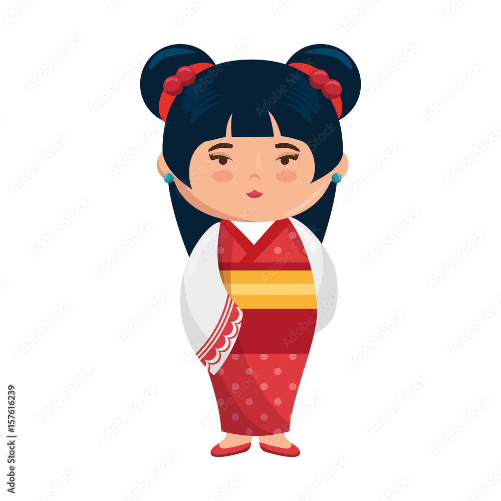 Cute japanese girl cartoon icon vector illustration graphic design Cute japanese girl cartoon icon vector illustration graphic design
