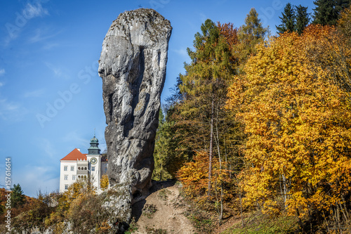 Rock called Maczuga Herkulesa in Pieskowa Skala.Poland  photo