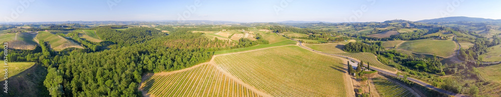 Aerial view of Tuscany landscape