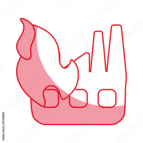silhouette emergency factory burnt and danger disaster vector illustration