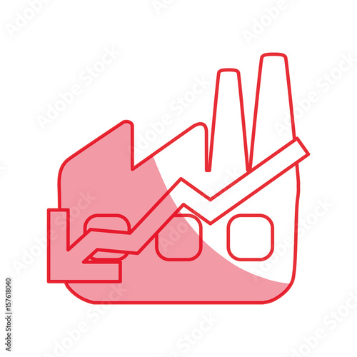 silhouette factory with low production statements vector illustration