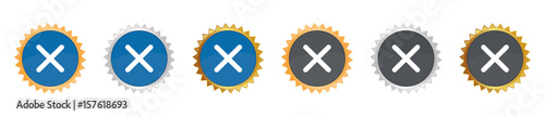 Kreuz - Gezacktes Button-Set