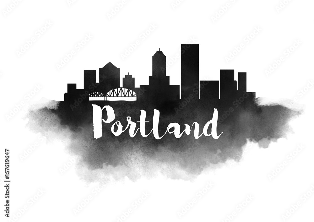 Obraz Akwarela Portland City Skyline
