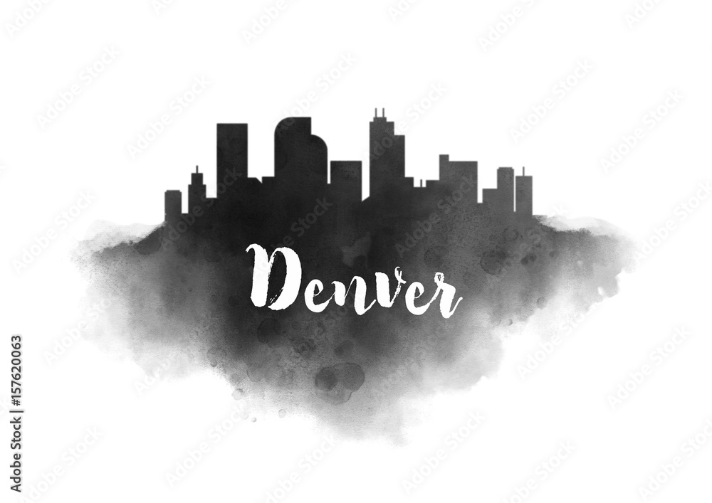 Obraz Akwarela Denver City Skyline