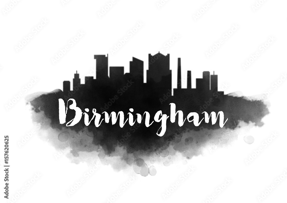 Obraz Akwarela Birmingham City Skyline