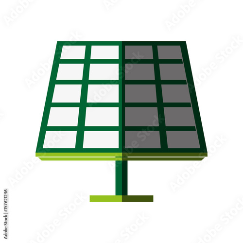 solar panel cartoon icon vecor illustration design graphic shadow