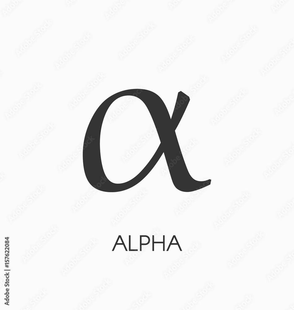 Alpha letter vector sign Alpha letter vector sign