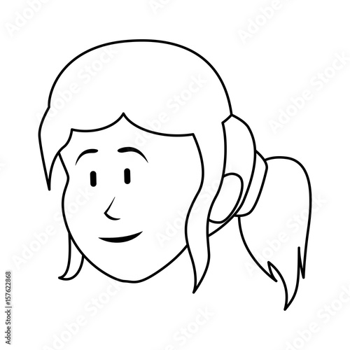 Woman cartoon face icon vector illustration graphic design