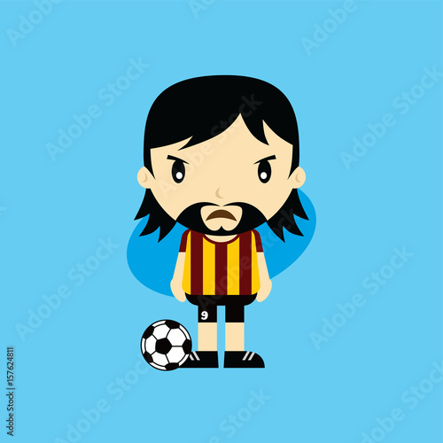 funny cartoon soccer player league vector art