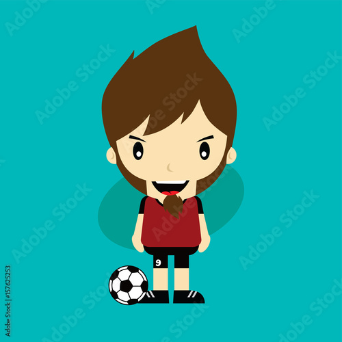 funny cartoon soccer player league vector art