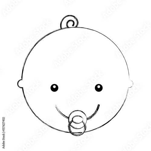 head cute baby icon vector illustration design