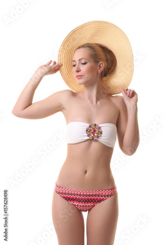Young blonde with a sexy bikini figure
