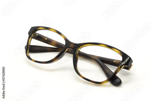 Modern fashionable spectacles isolated on white background, Perfect reflection, Glasses