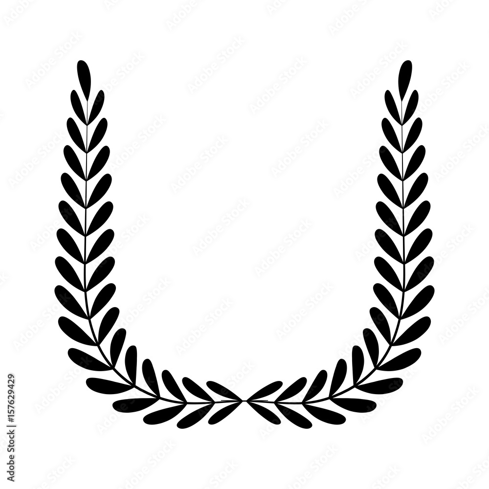 Wreath leaves ornament icon vector illustration graphic design Wreath leaves ornament icon vector illustration graphic design