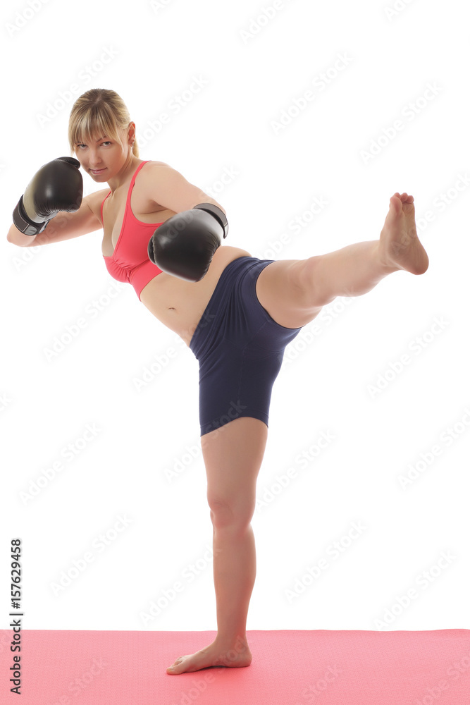 Girl in boxing gloves