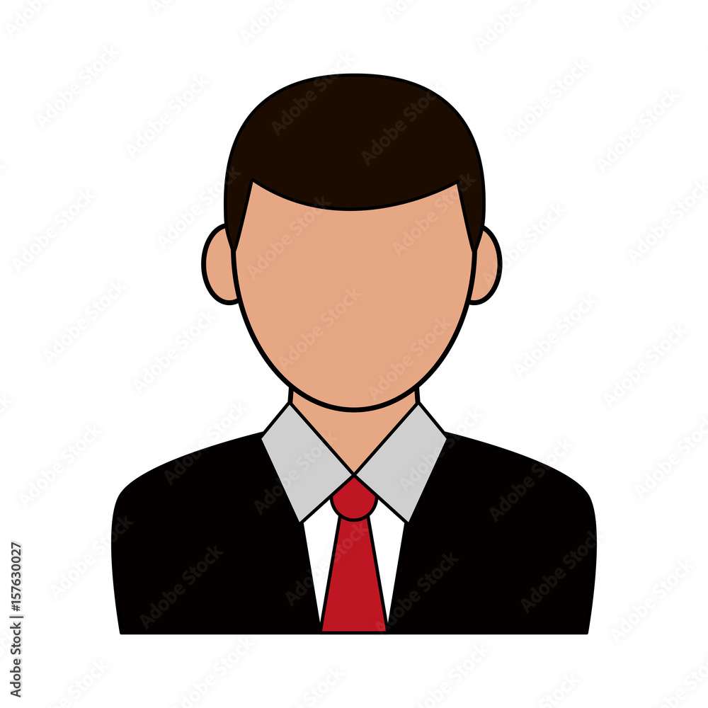 color silhouette cartoon half body faceless man with necktie vector illustration color silhouette cartoon half body faceless man with necktie vector illustration