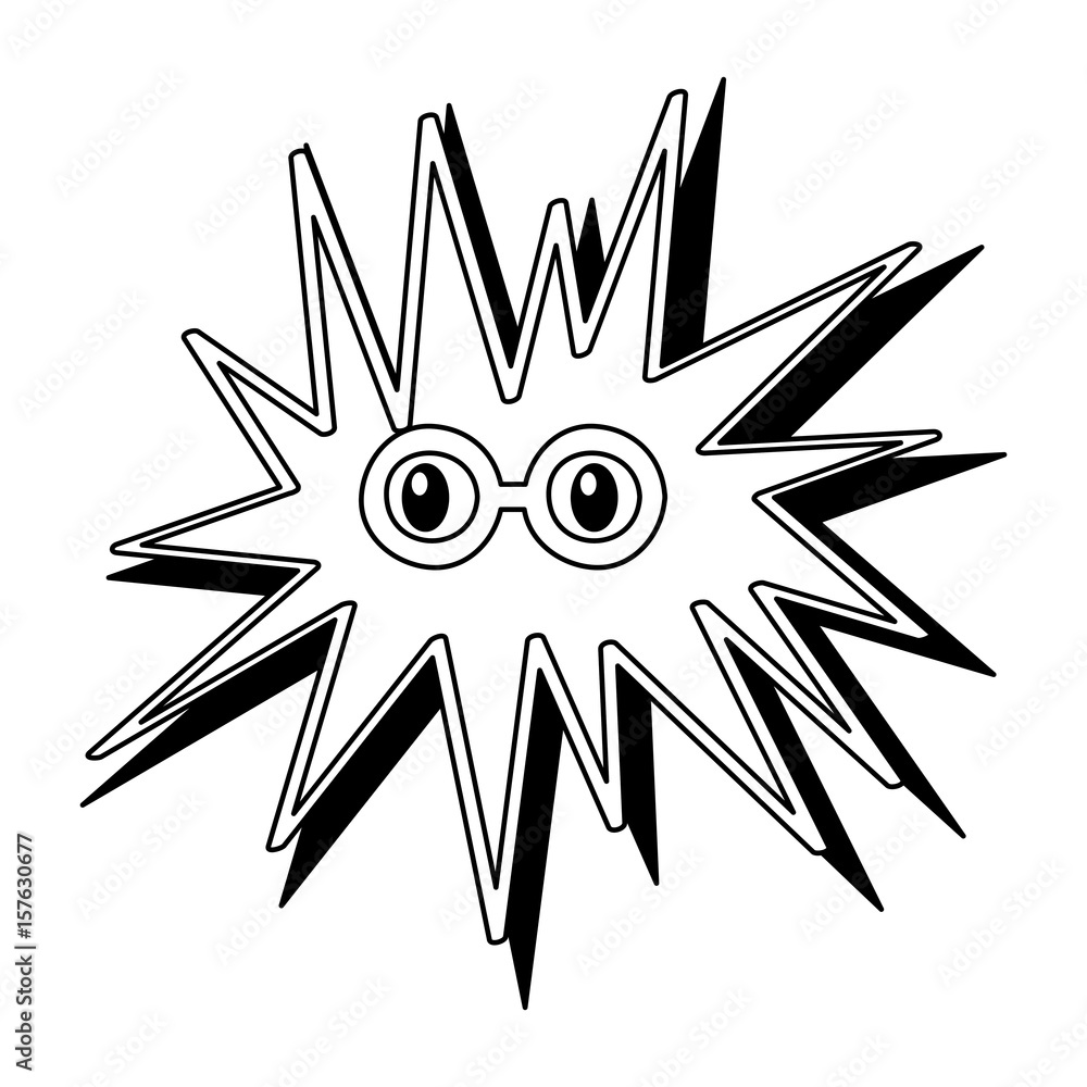 Obraz premium speech bubble with glasses comic character vector illustration design