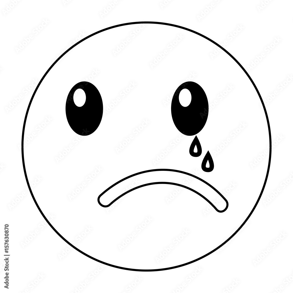 crying emoticon face kawaii style vector illustration design crying emoticon face kawaii style vector illustration design