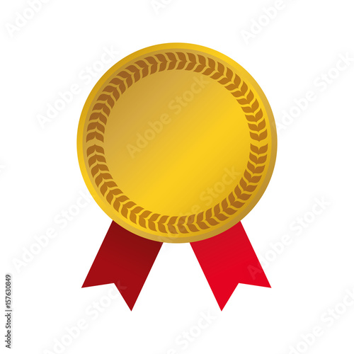 Gold award ribbon icon vector illustration graphic design