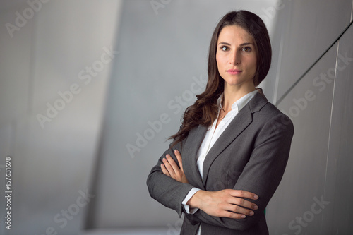 Headshot of big business lawyer working executive professional with strong confident pose photo